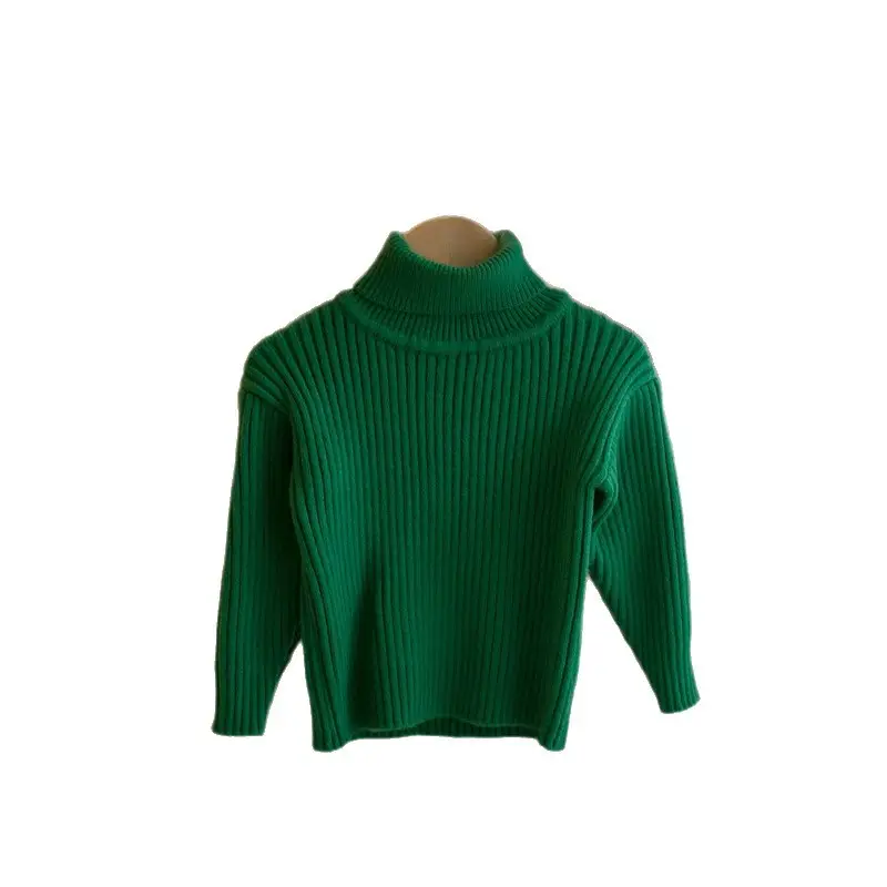 Korean Style Striped Turtleneck Pullover Brown