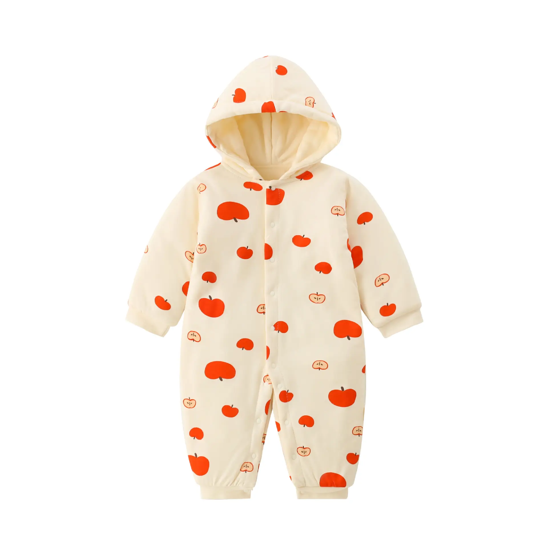 Baby Cotton Padded Hooded Jumpsuit Light Green