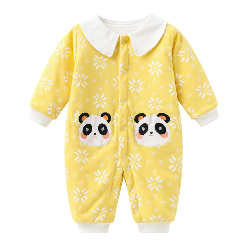 Baby Cotton Padded Hooded Jumpsuit Light Green