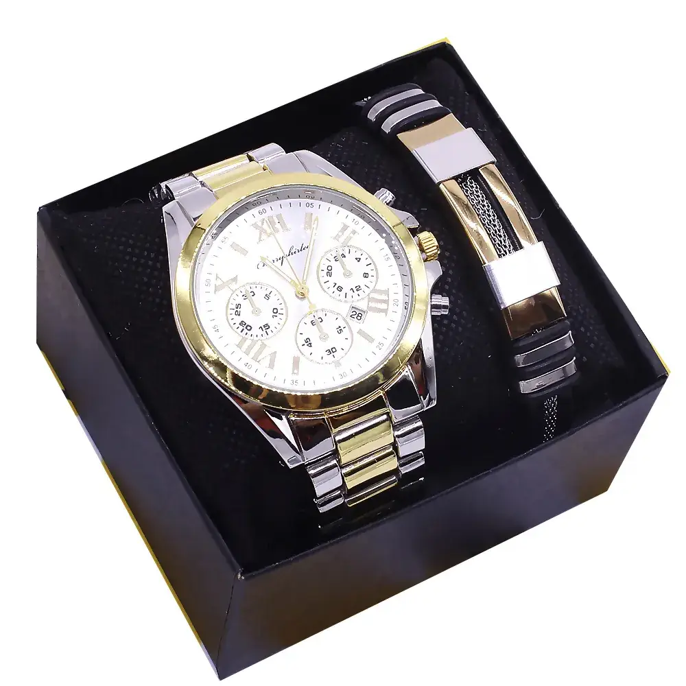 Couples Wristwatch Set Gold Silver Watch Box - Image 6