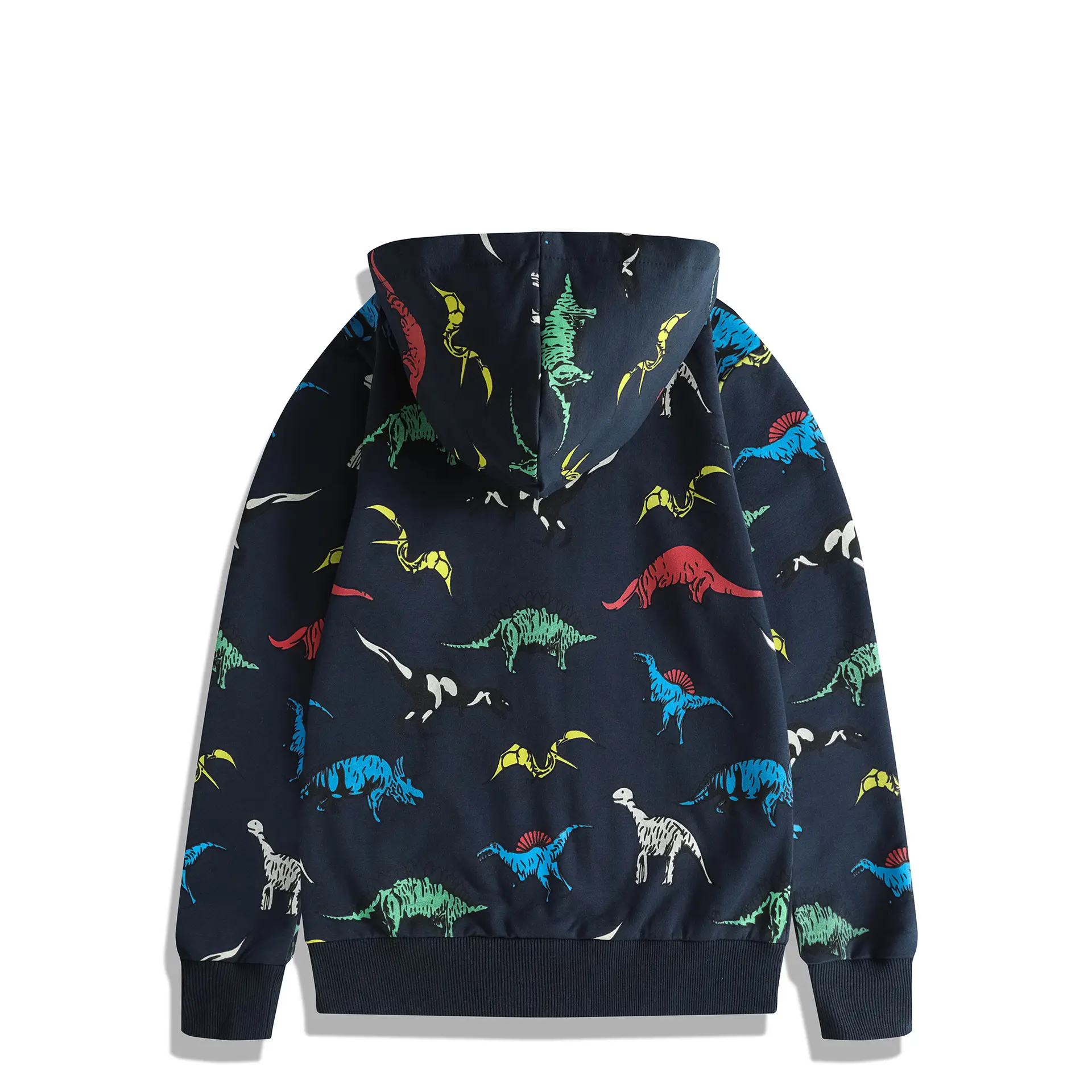 Dinosaur Printed Kids Hooded Sweater Grey — feature 2
