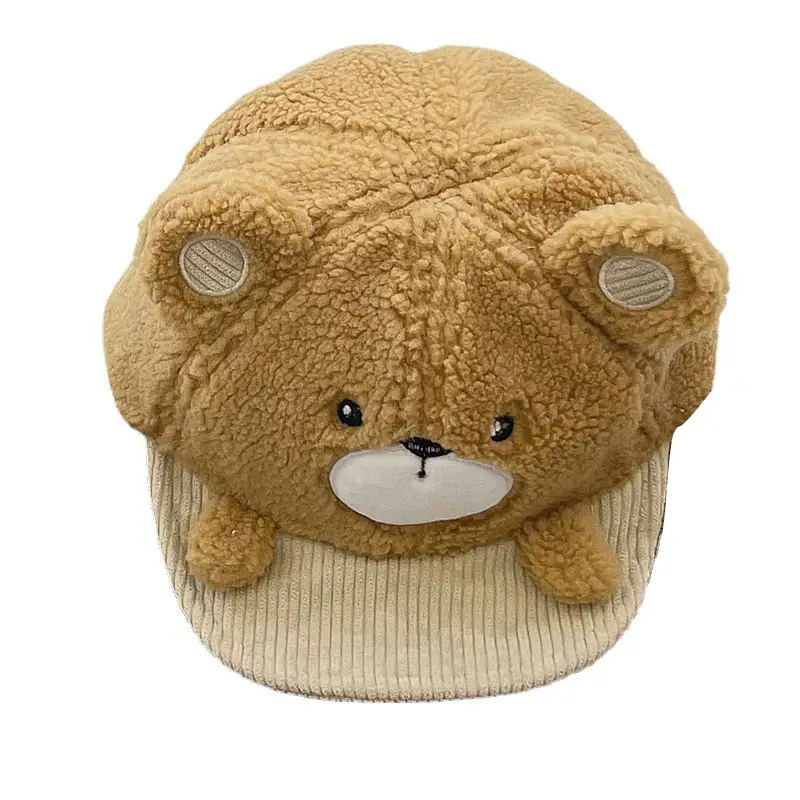 Blue Korean Style Bear Fleece Baby Hat - Image 6