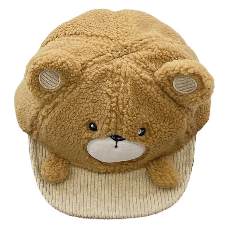 Blue Korean Style Bear Fleece Baby Hat