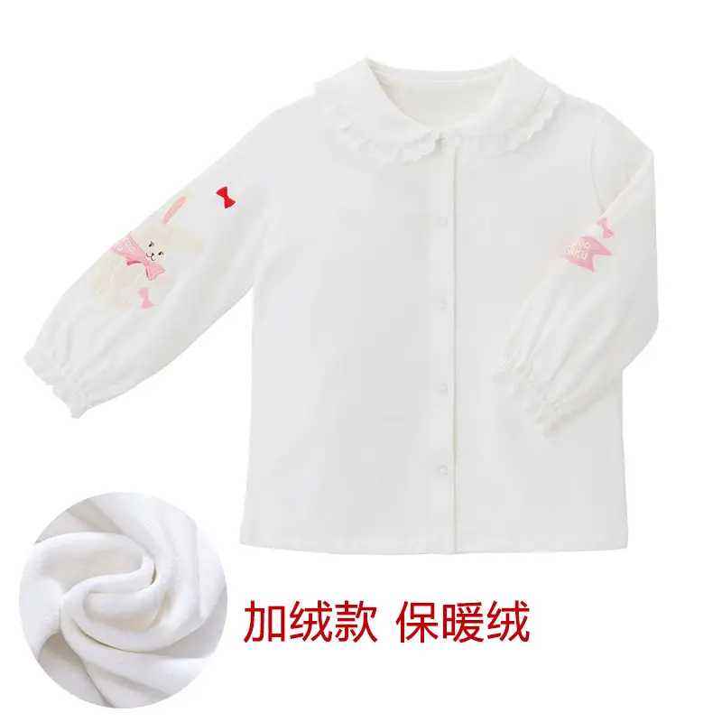 Girls Bow Bunny Long Sleeve Shirt with Doll Collar Bottoming Dropshipping - Image 2