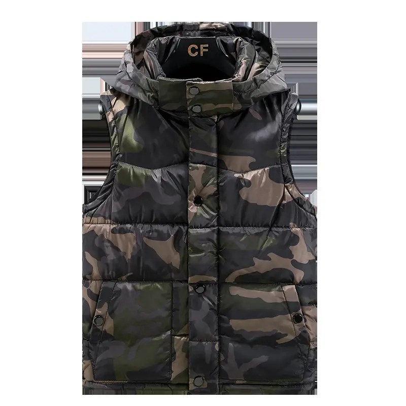 Men's Camo Hooded Cotton Vest 2022 Winter - Image 6