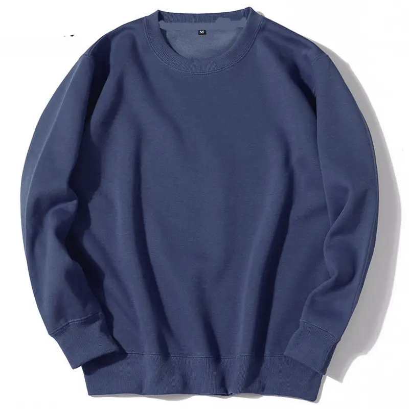 New Cross-Border Round Neck Sweatshirt Plus Velvet Spring and Autumn Solid Color — feature 4