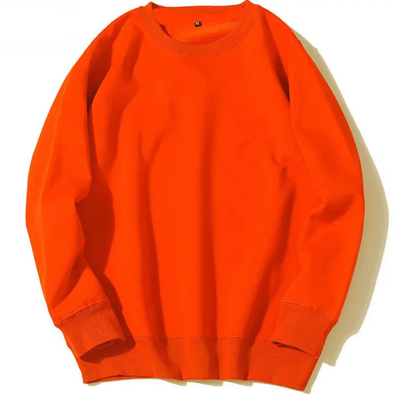 New Cross-Border Round Neck Sweatshirt Plus Velvet Spring and Autumn Solid Color - Image 10