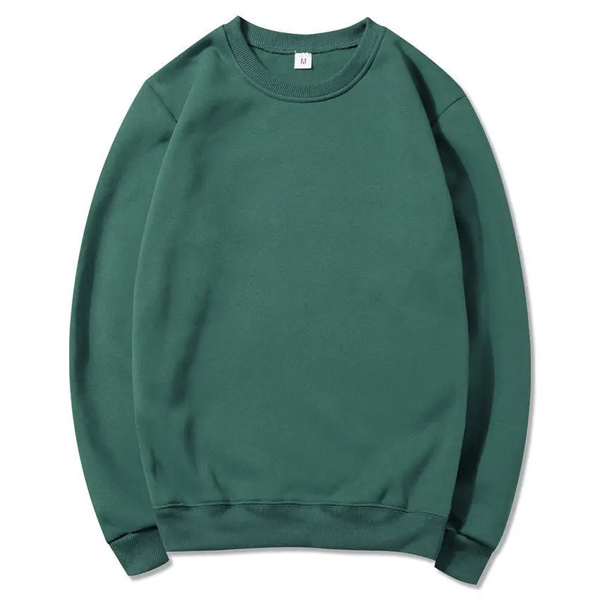 New Cross-Border Round Neck Sweatshirt Plus Velvet Spring and Autumn Solid Color - Image 12