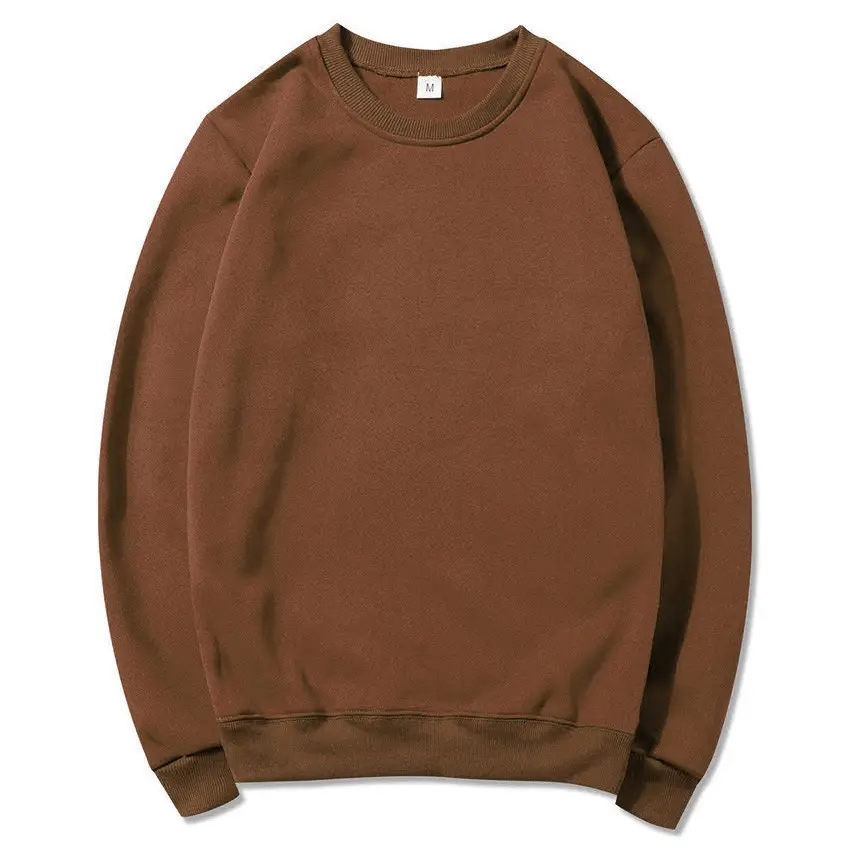 New Cross-Border Round Neck Sweatshirt Plus Velvet Spring and Autumn Solid Color - Image 15