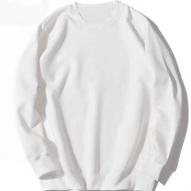 New Cross-Border Round Neck Sweatshirt Plus Velvet Spring and Autumn Solid Color - Image 3