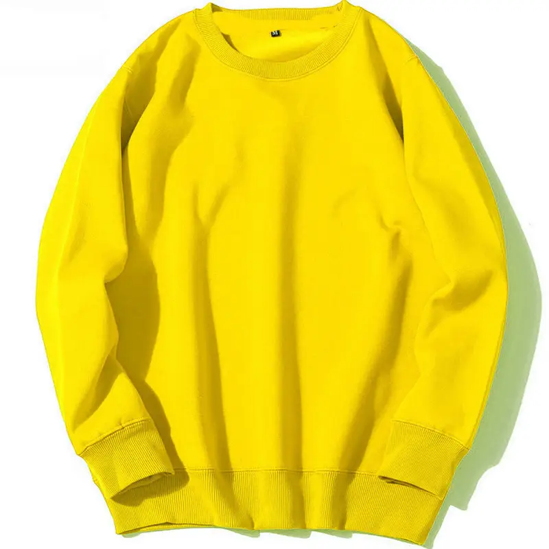 New Cross-Border Round Neck Sweatshirt Plus Velvet Spring and Autumn Solid Color - Image 7