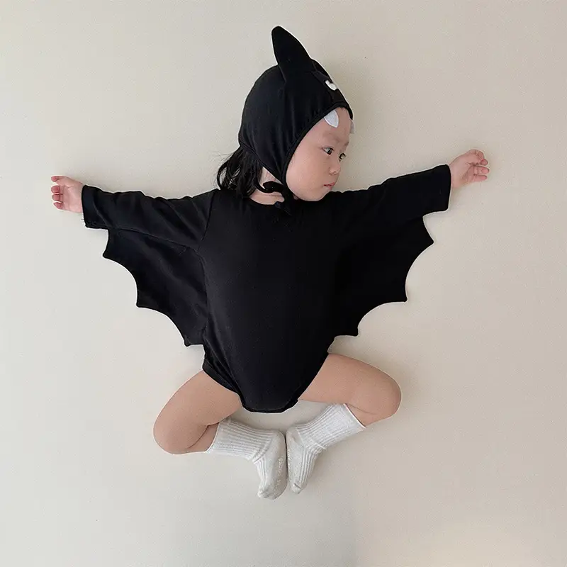 Black Bat-Shaped Baby Climbing Suit for Kids - Image 4