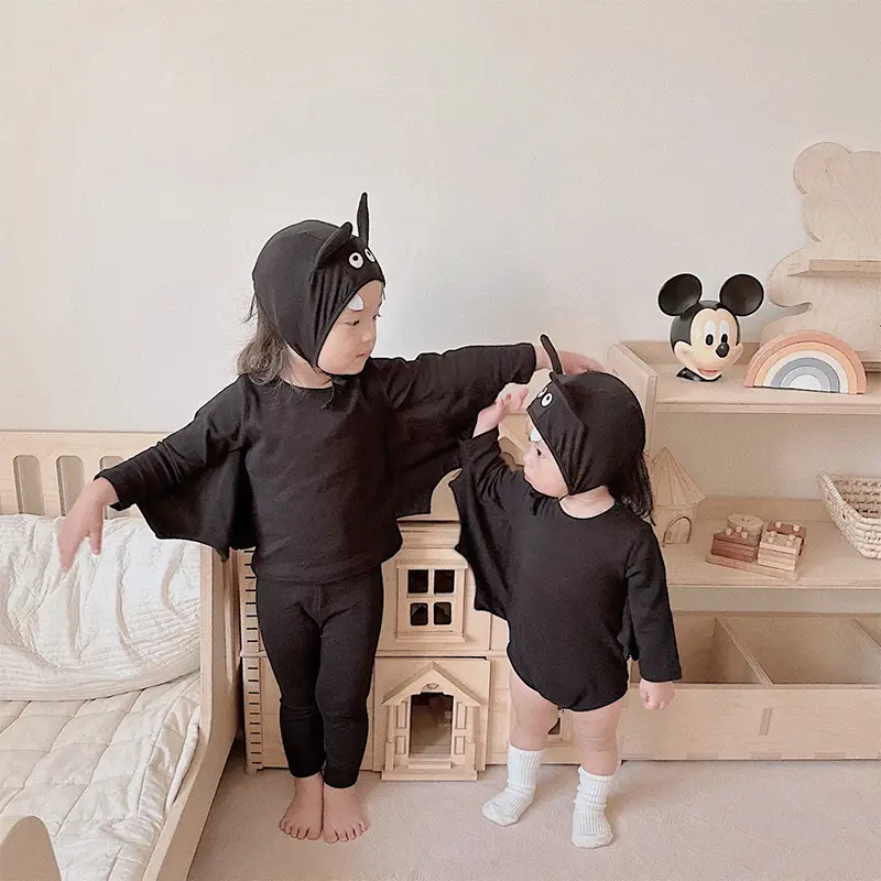 Black Bat-Shaped Baby Climbing Suit for Kids - Image 6