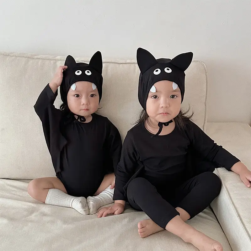 Black Bat-Shaped Baby Climbing Suit for Kids — feature 1