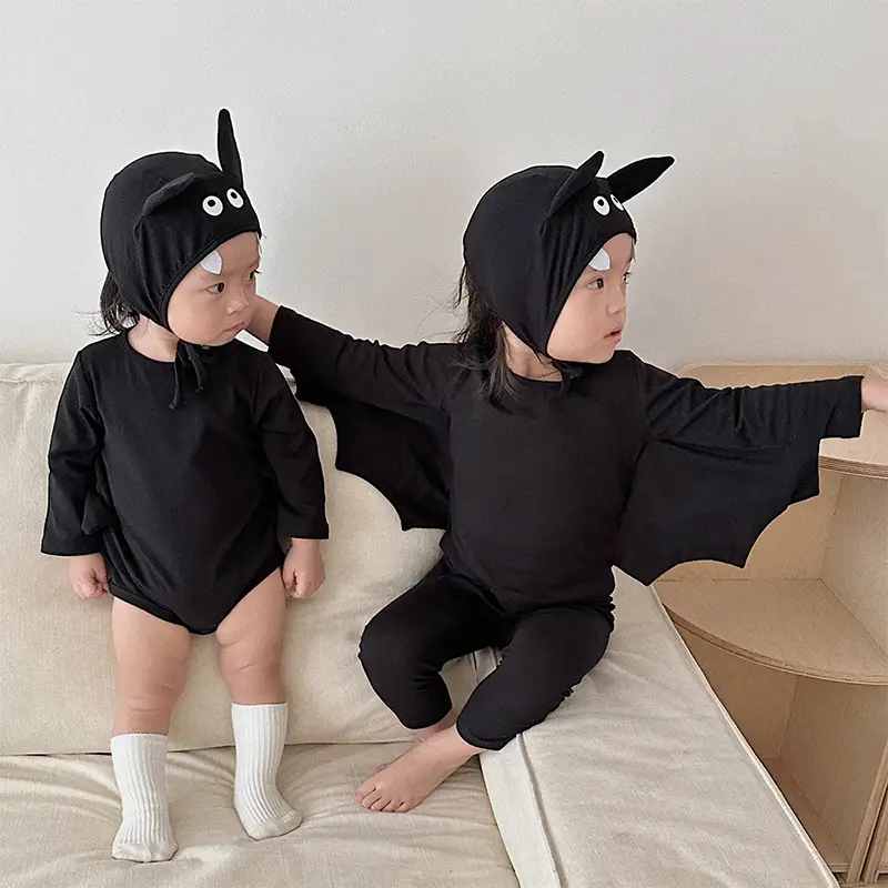 Black Bat-Shaped Baby Climbing Suit for Kids - Image 2