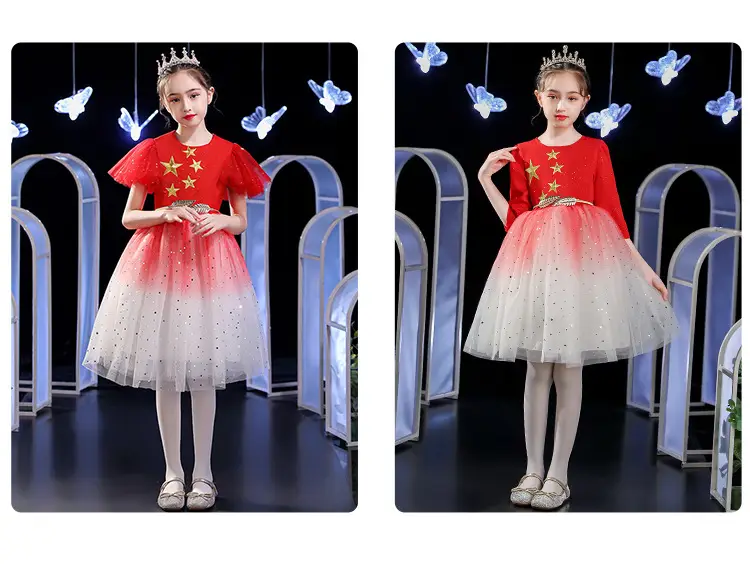 Girls Red Star Chorus Costume for National Day — feature 10