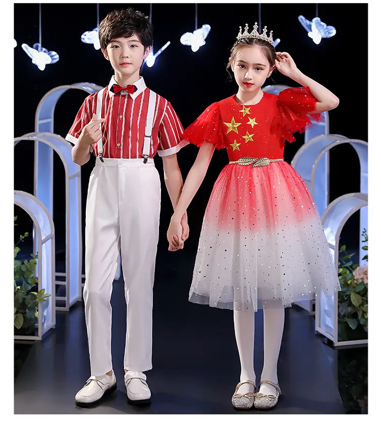 Girls Red Star Chorus Costume for National Day — feature 13