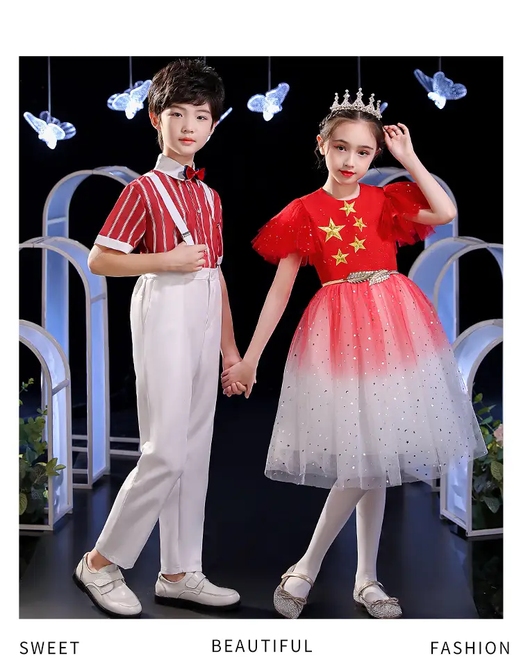 Girls Red Star Chorus Costume for National Day — feature 14
