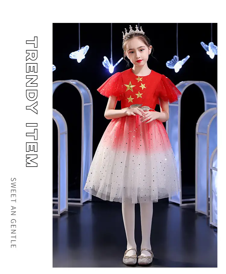 Girls Red Star Chorus Costume for National Day — feature 16