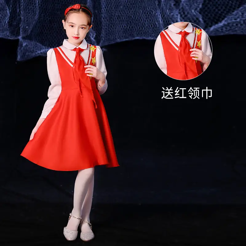 Girls Red Star Chorus Costume for National Day
