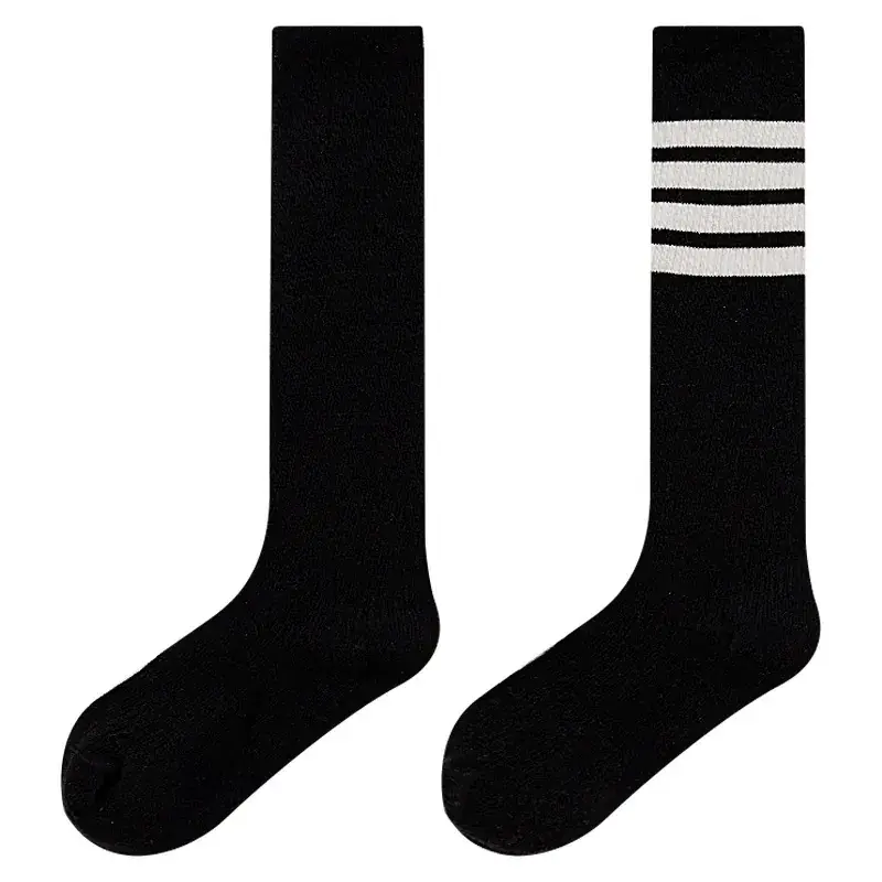 Black Cotton High Heel Socks for Girls, 1 Pc, Spring Autumn, Korea Style - Image 8