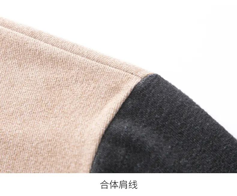 Men's Black Velvet T-Shirt with Half Zipper & Stand Collar — feature 21