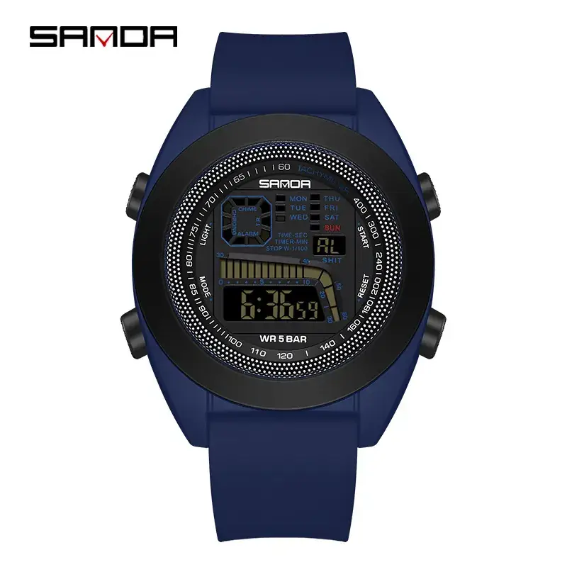 Sanda Multifunctional Digital Watch for Teens Black White Red Blue Green Blue Yellow