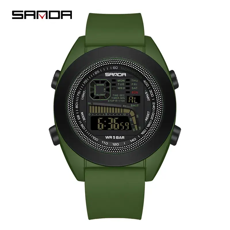 Sanda Multifunctional Digital Watch for Teens Black White Red Blue Green Blue Yellow