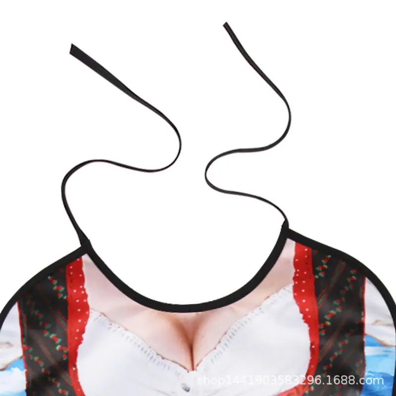 Adult Bib Top with Red Ruffled Hem & Multi-Color Design - Image 20