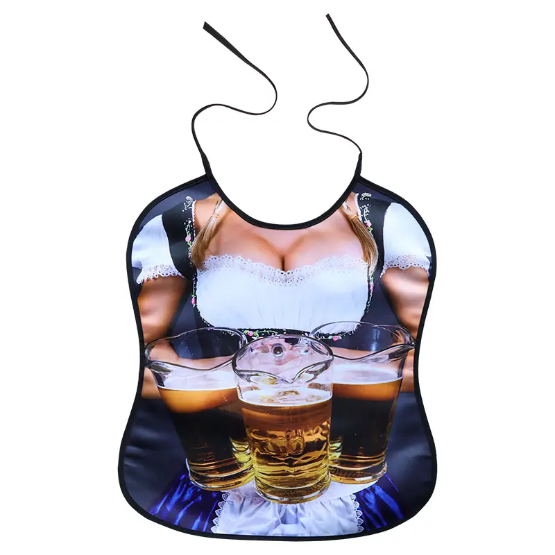 Adult Bib Top with Red Ruffled Hem & Multi-Color Design - Image 13