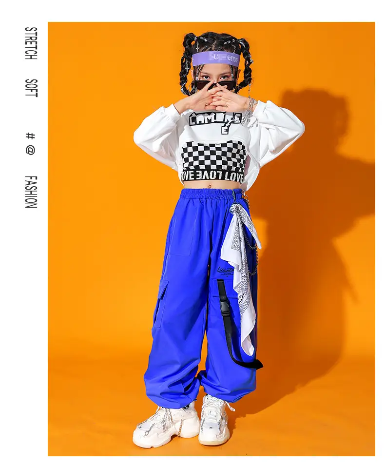 Trendy Girls Hip Hop Red White Street Dance Suit — feature 14