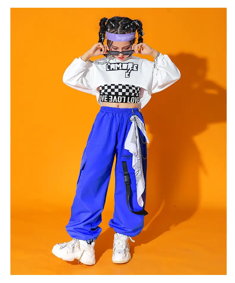 Trendy Girls Hip Hop Red White Street Dance Suit — feature 16