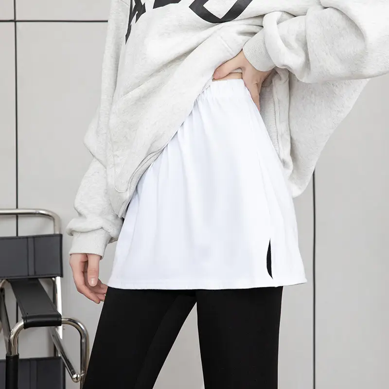 White Two-Piece T-Shirt Sweater Backing Curtain T-Shirt for Girls Summer - Image 6