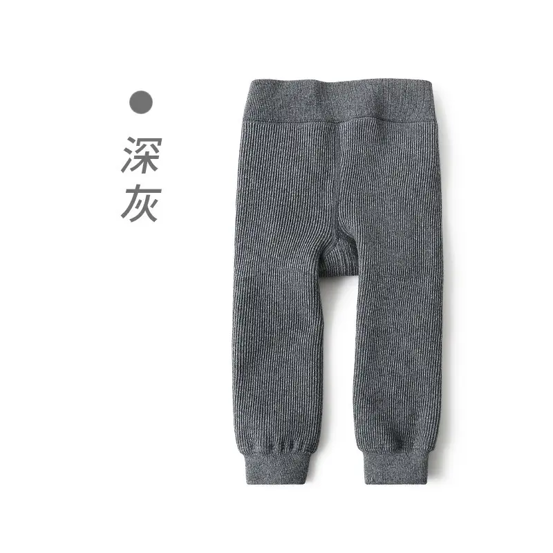 Girls Velvet Padded Warm Leggings Set Black Grey White - Image 3