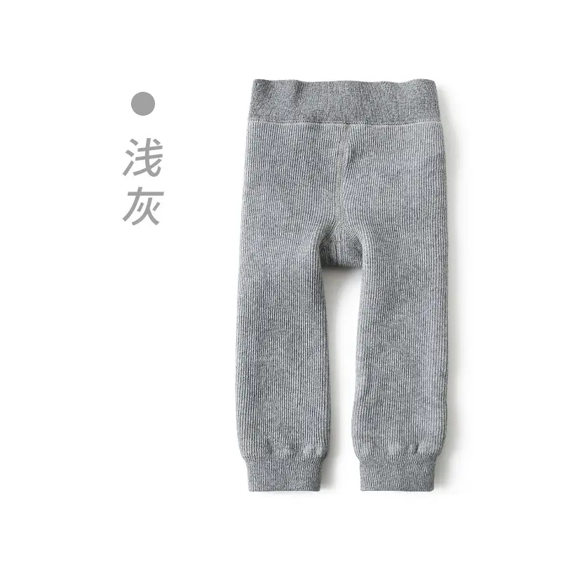 Girls Velvet Padded Warm Leggings Set Black Grey White - Image 4