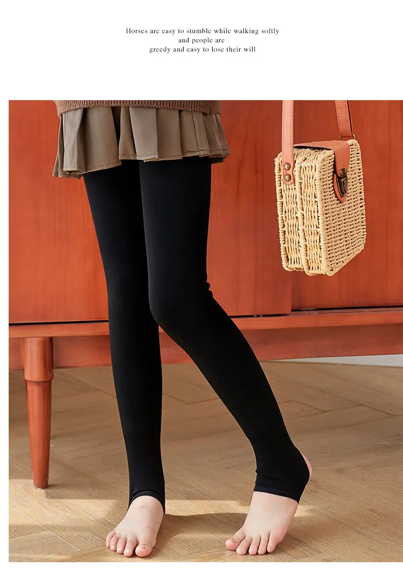 Girls Fleece Leggings Winter Warm High Waist Pants — feature 25