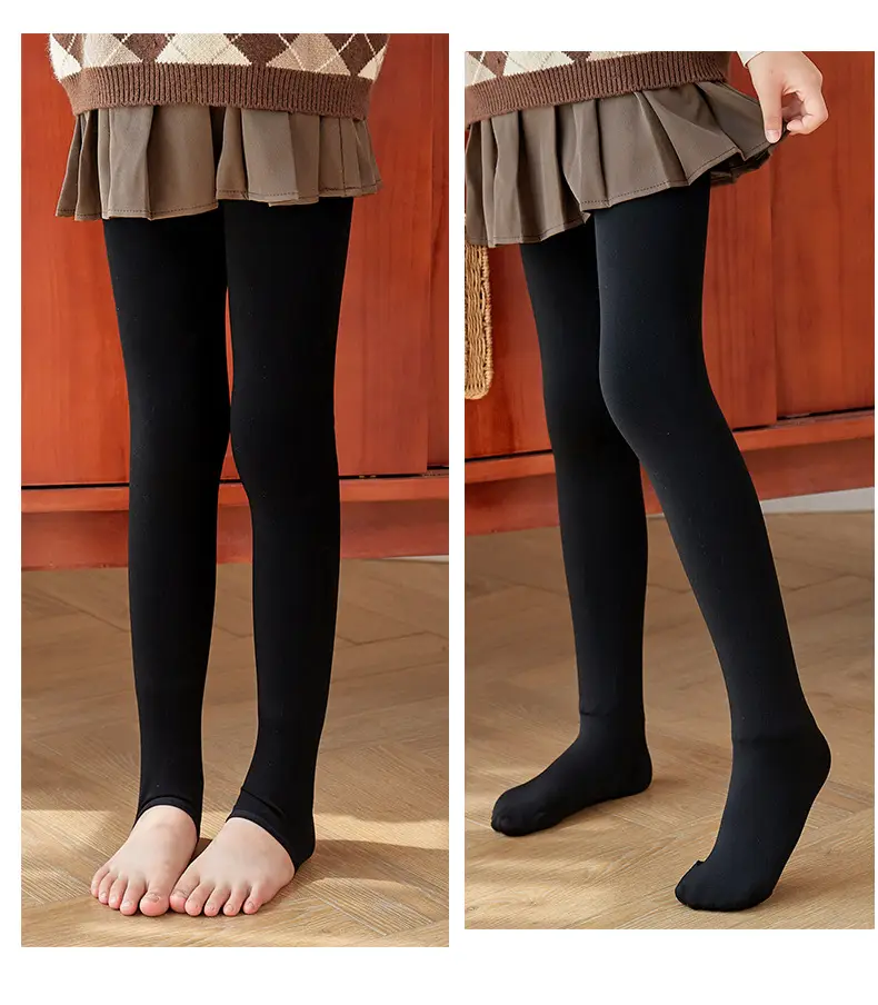 Girls Fleece Leggings Winter Warm High Waist Pants — feature 26