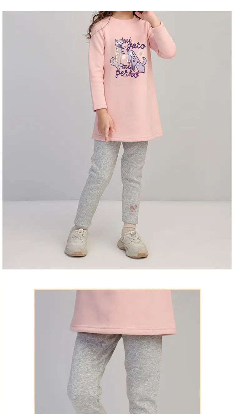 Girls Fleece Leggings Cartoon Pattern Warm Slim Fit — feature 11