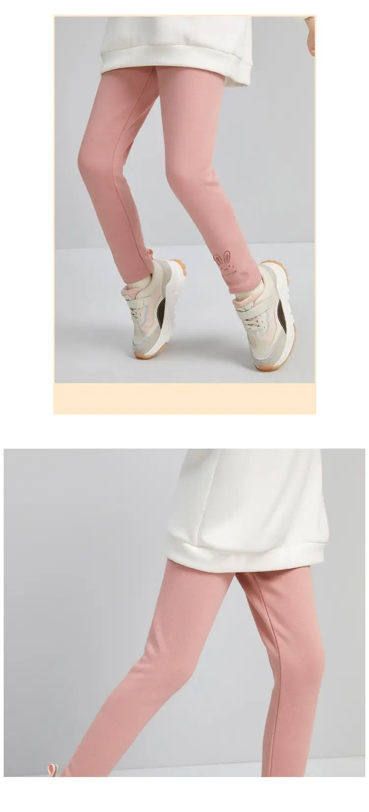 Girls Fleece Leggings Cartoon Pattern Warm Slim Fit — feature 16