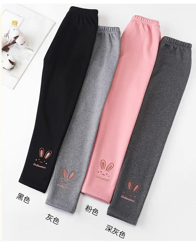 Girls Fleece Leggings Cartoon Pattern Warm Slim Fit — feature 7
