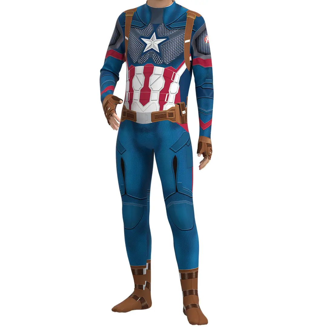 Halloween Costume American Team Clothes Children's Suit Summer Costume Children's Day Iron Man Boy One-Piece Tight