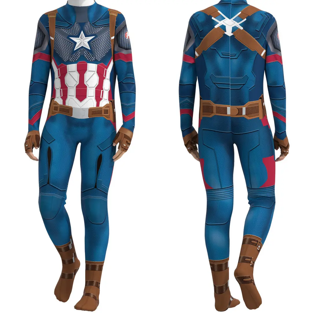 Halloween Costume American Team Clothes Children's Suit Summer Costume Children's Day Iron Man Boy One-Piece Tight