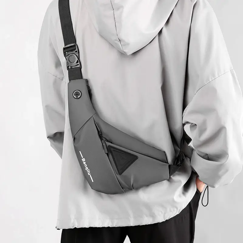 Men's Black Crossbody Phone Bag with Adjustable Strap - Image 5