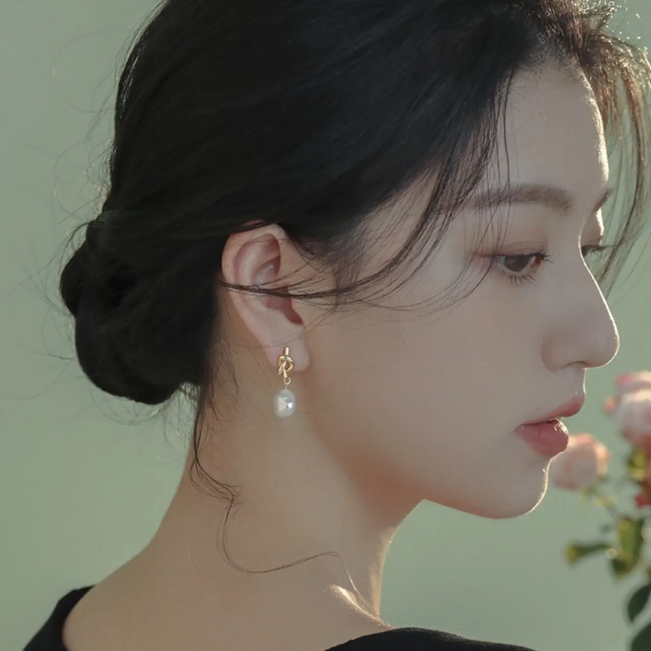 Pearl Earrings for Women S925 Acacia Knot
