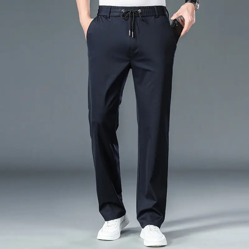 Men Fleece Sweatpants Grey Thick Winter Warm - Image 2