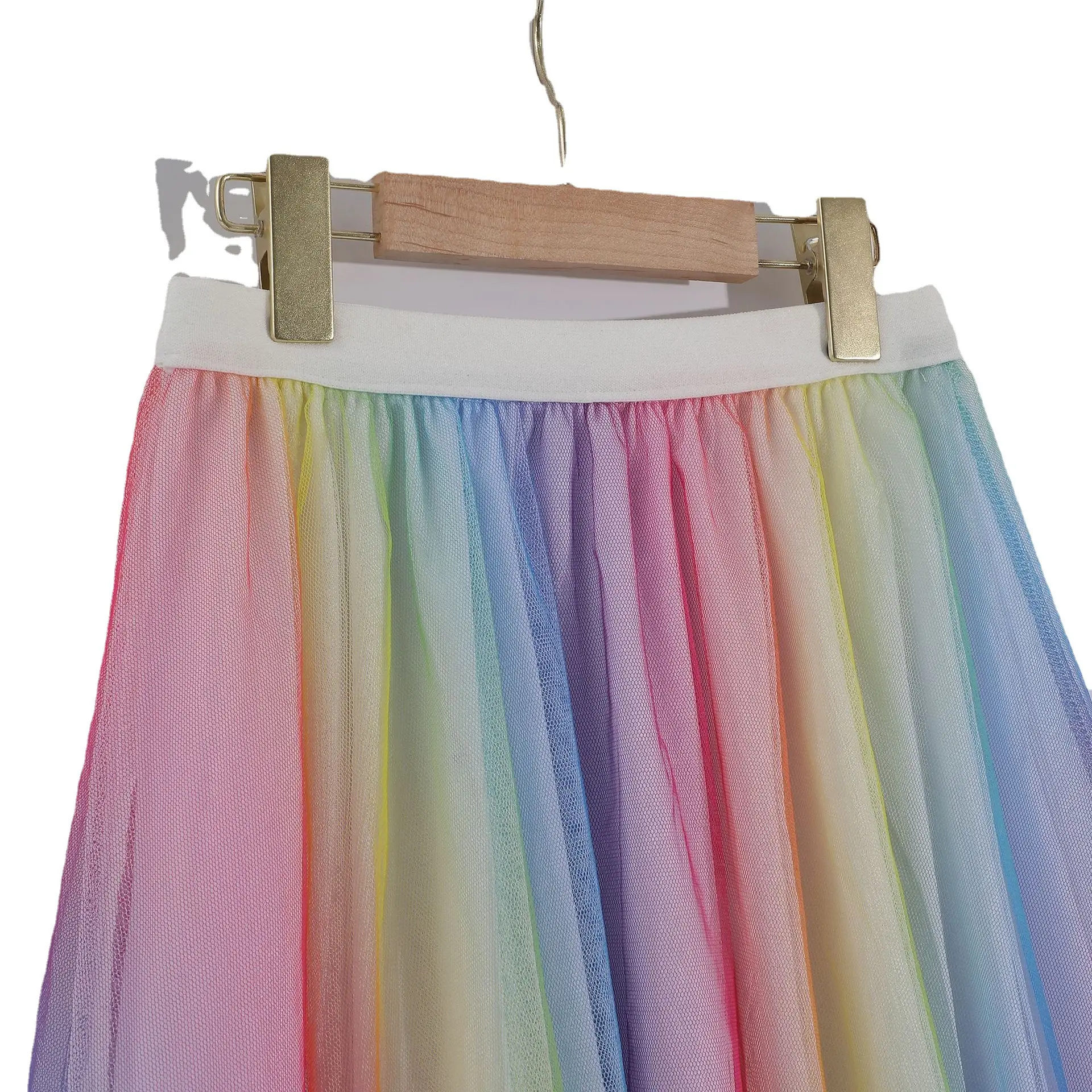 Fairy Pleated Colorful Dot Gauze Skirt Mid Length - Image 6