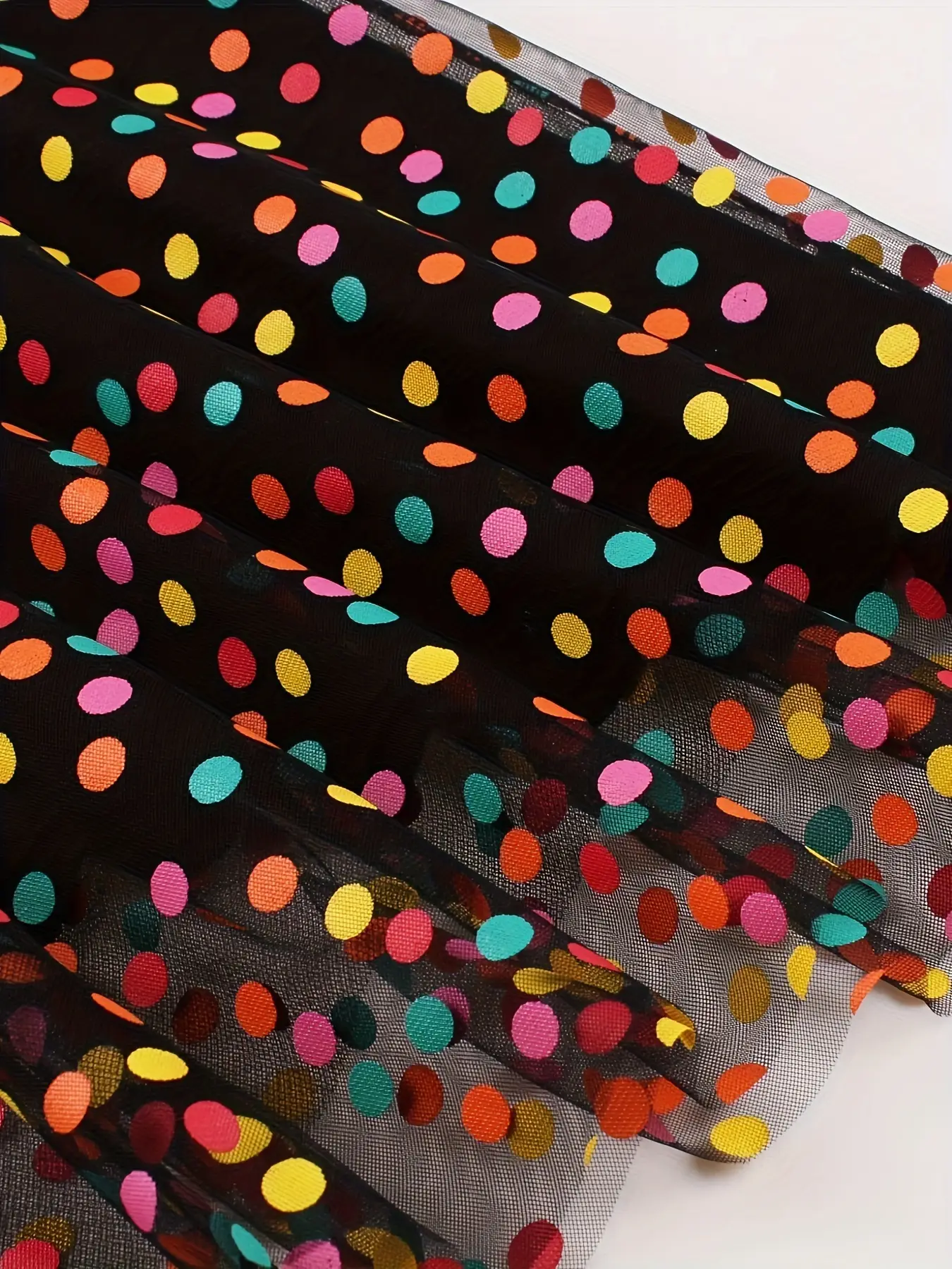 Fairy Pleated Colorful Dot Gauze Skirt Mid Length — feature 10