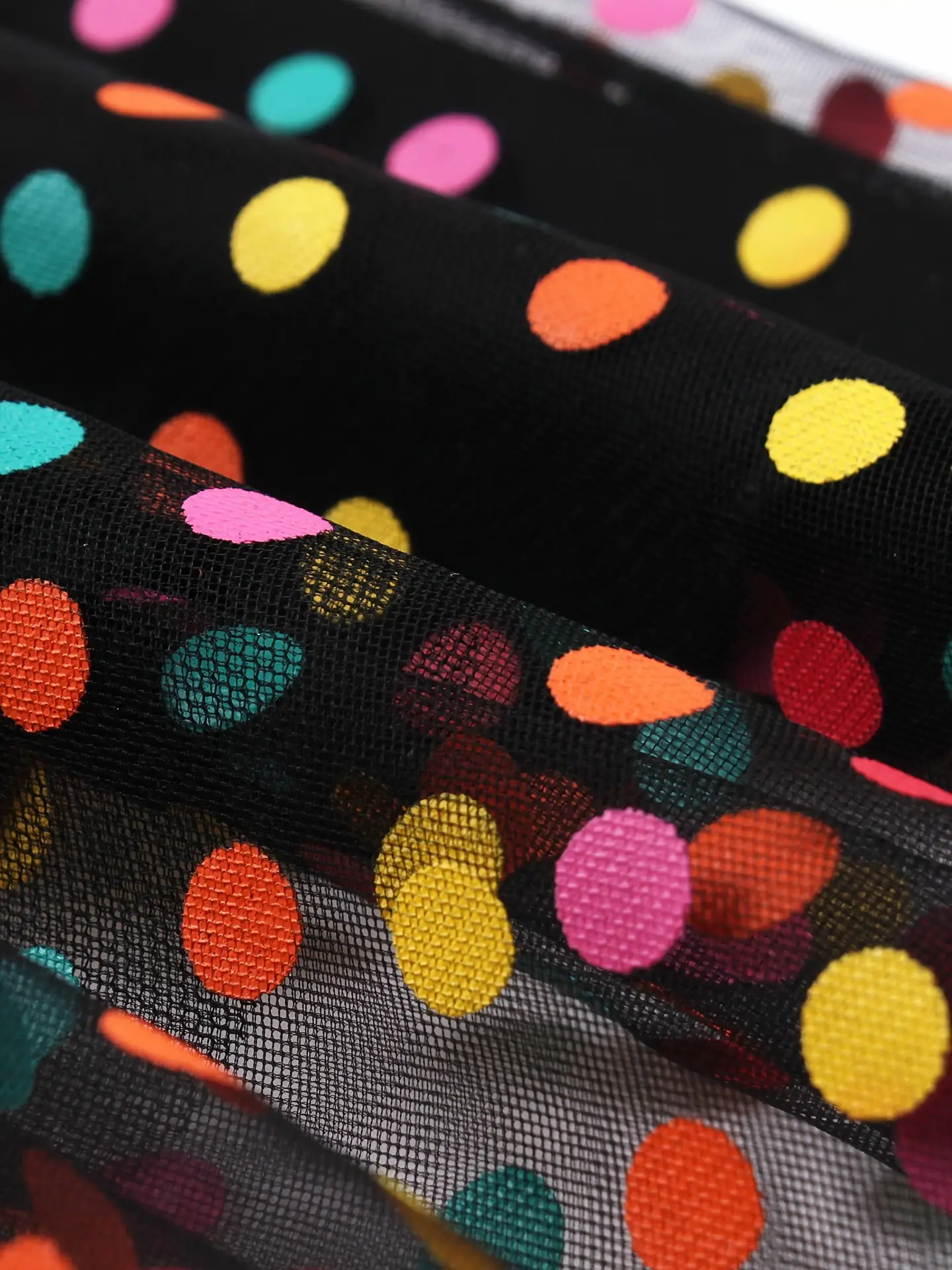 Fairy Pleated Colorful Dot Gauze Skirt Mid Length — feature 11
