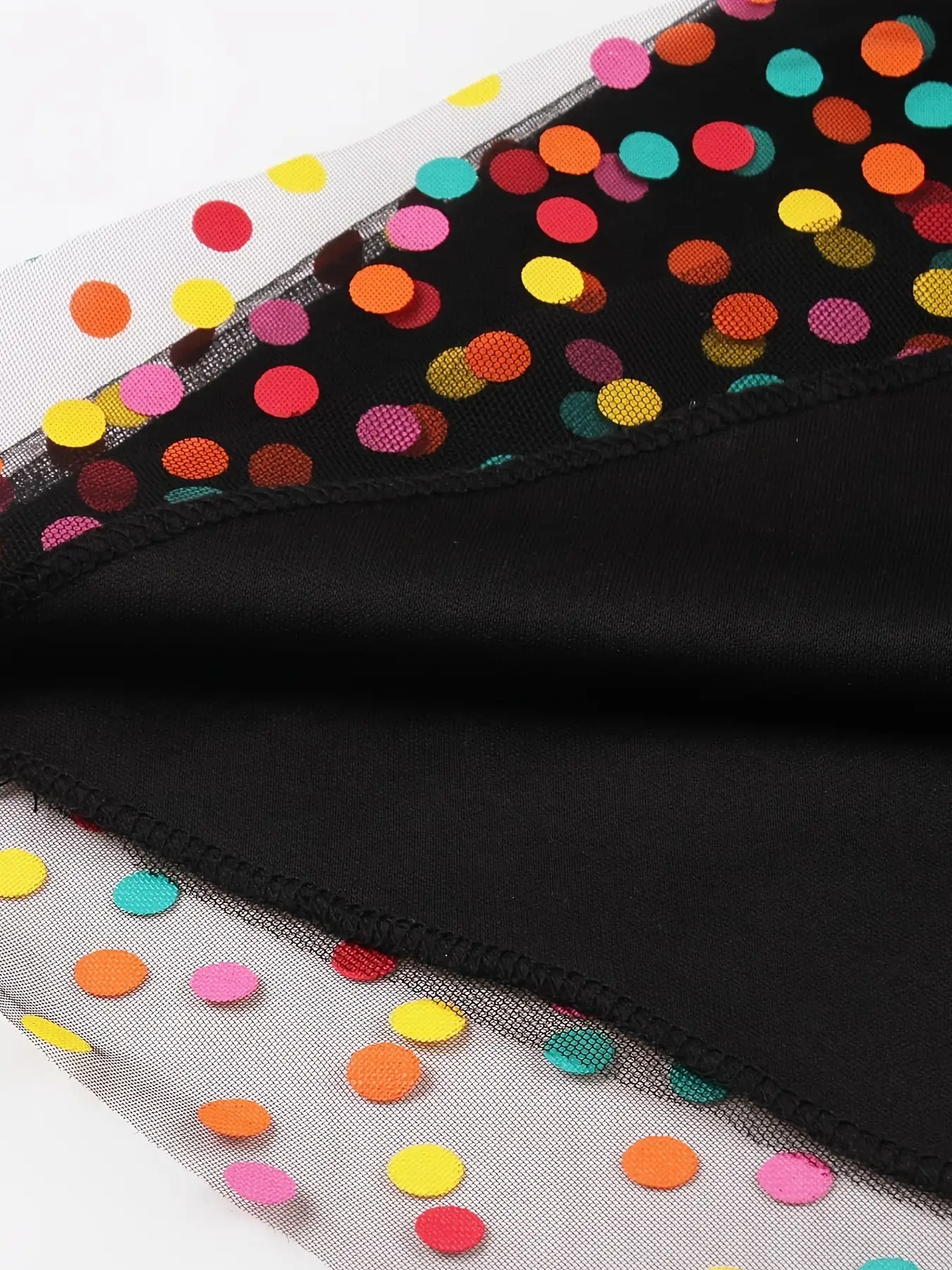Fairy Pleated Colorful Dot Gauze Skirt Mid Length — feature 12
