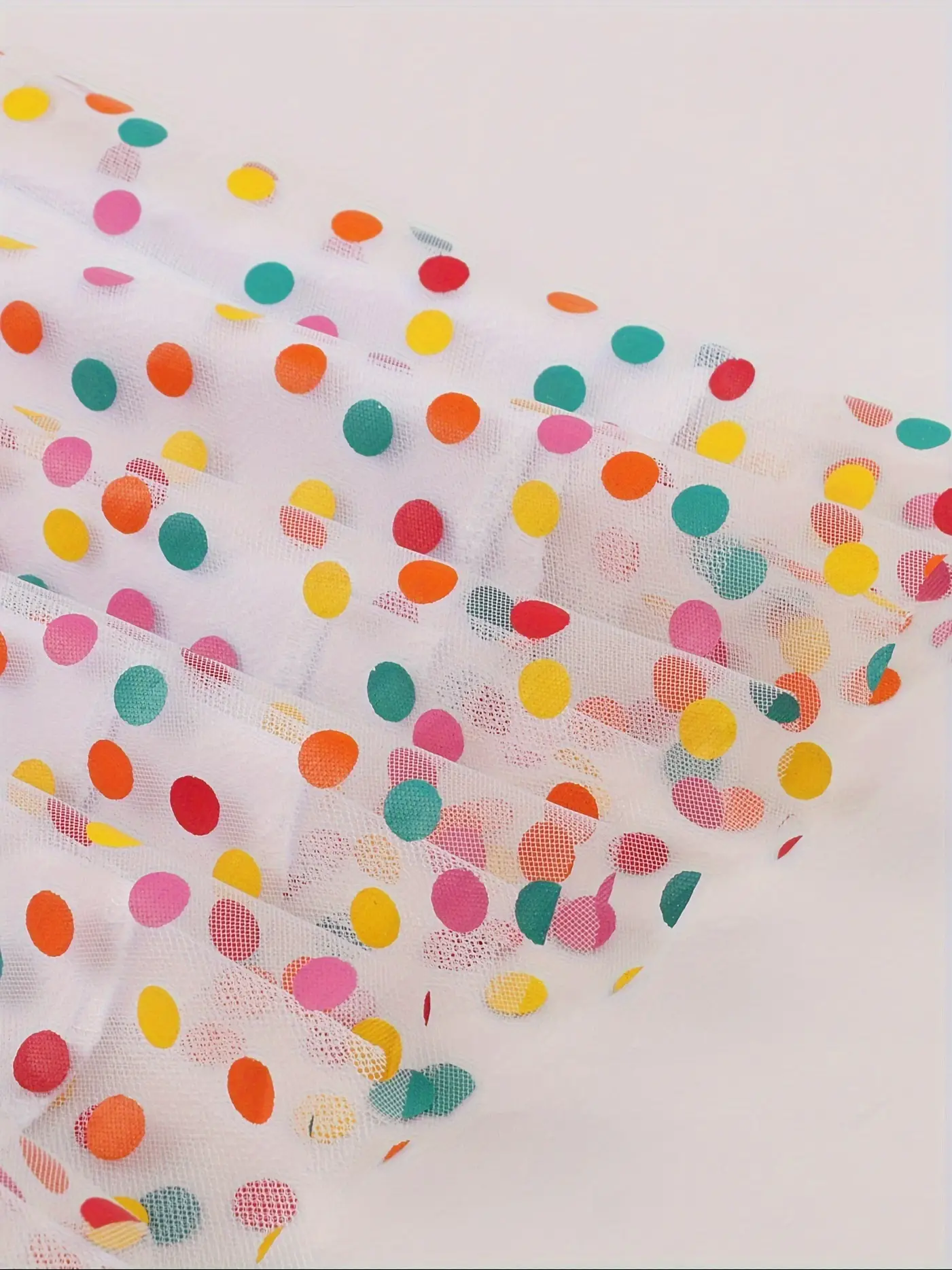 Fairy Pleated Colorful Dot Gauze Skirt Mid Length — feature 14